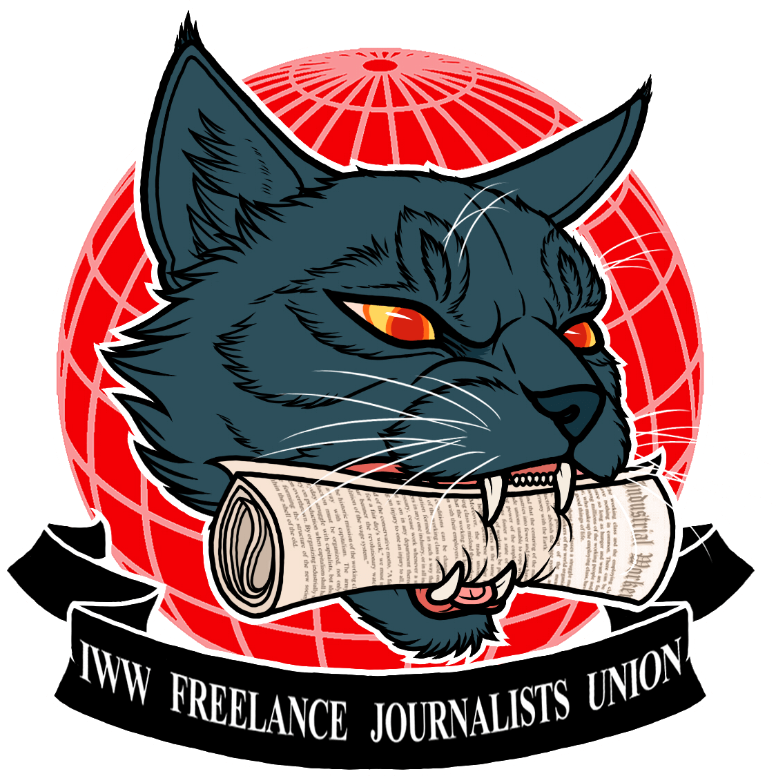 Freelance Journalists Union logo with letters FJU, image of a globe and three stars